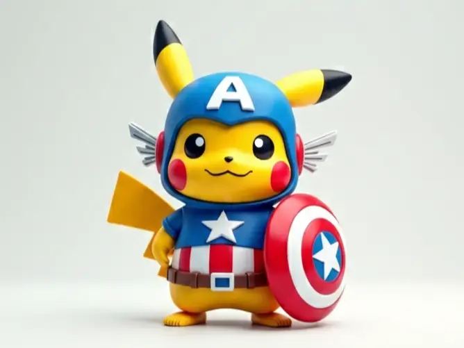 Pikachu Capitão America