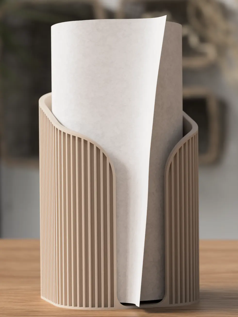 Suporte para Toalha de Papel Estilo Japandi